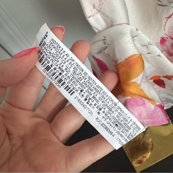 Zara Floral Cowl Neck Dress sun dress satin glam cottage tropical L - Picture 5 of 7